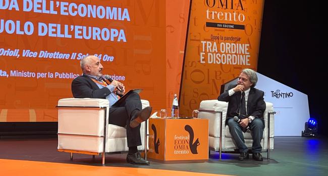 Il ministro Brunetta al Festival dell'economia