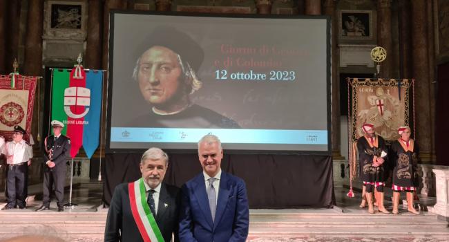 Il ministro Zangrillo e il sindaco di Genova Bucci